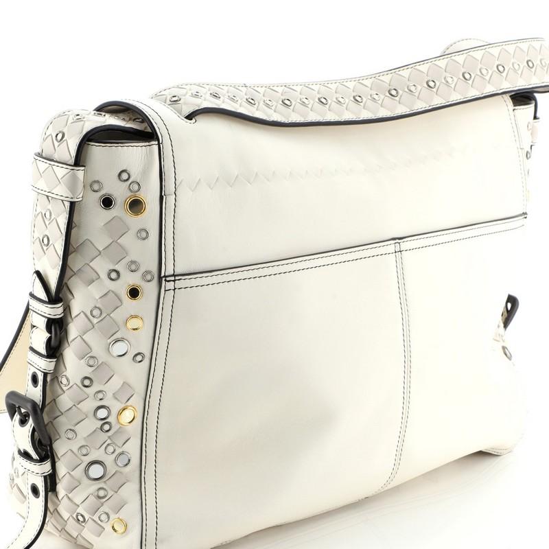 Bottega Veneta Flap Messenger Bag Leather with Grommet Intrecciato Nappa  2