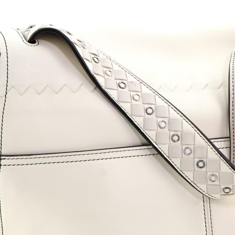 Bottega Veneta Flap Messenger Bag Leather with Grommet Intrecciato Nappa  3