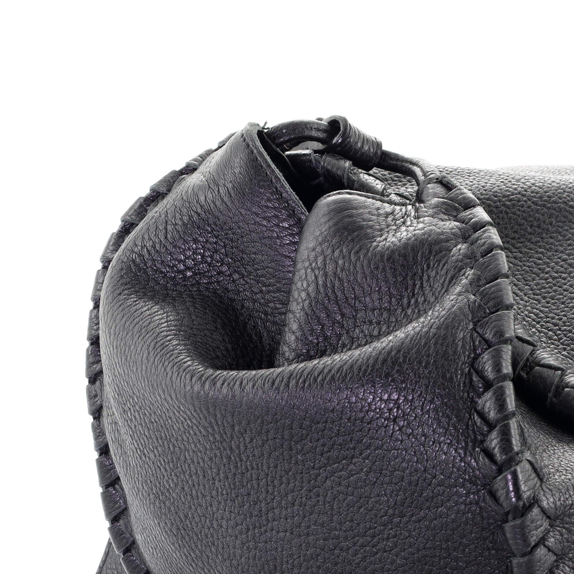 Bottega Veneta Flap Saddle Messenger Bag Leather with Intrecciato Detail Medium 1