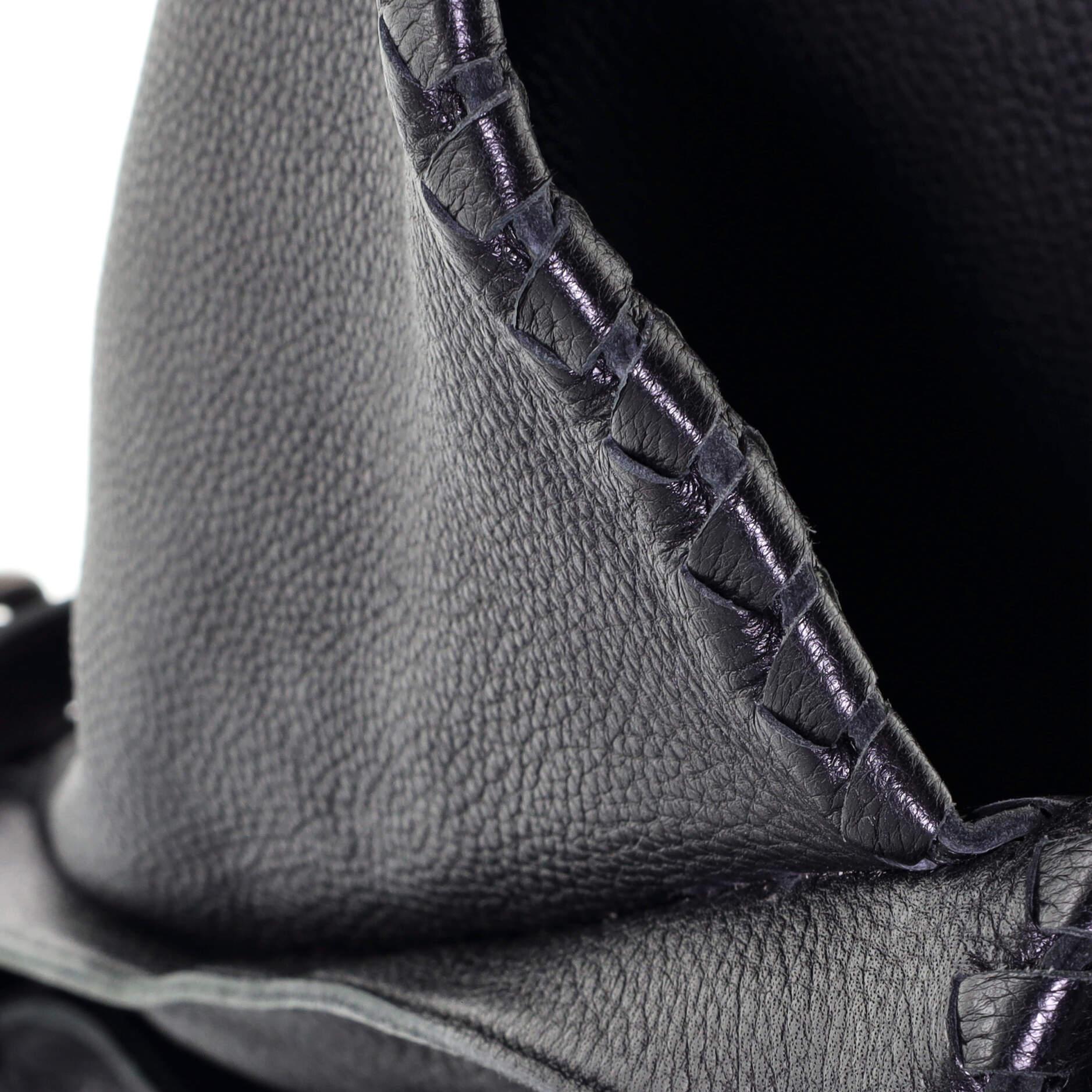Bottega Veneta Flap Saddle Messenger Bag Leather with Intrecciato Detail Medium 2