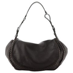 Bottega Veneta Flap Saddle Messenger Bag Leather with Intrecciato Detail Medium