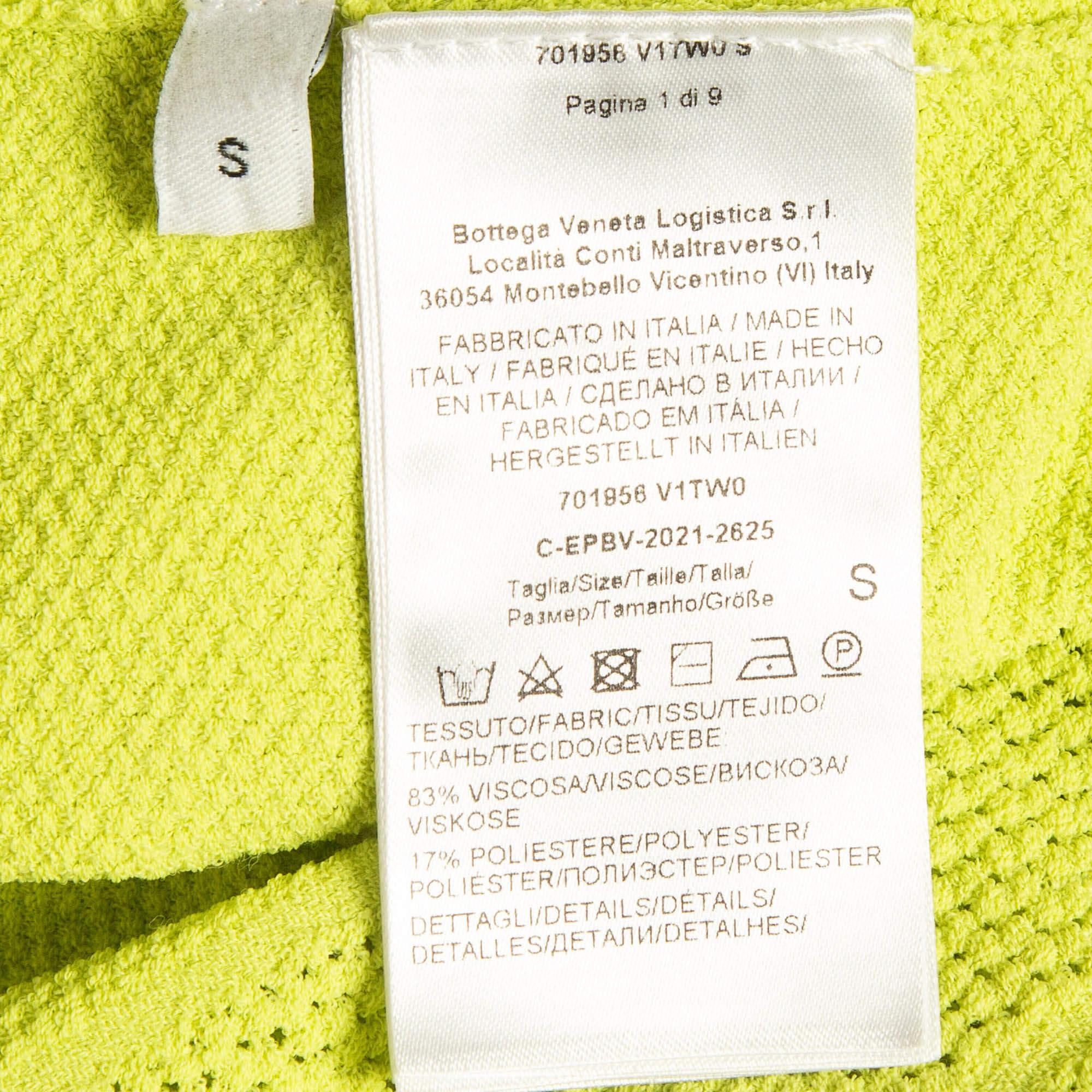 Women's Bottega Veneta Fluorescent Green TechnoSkin Knit Sweatshirt S For Sale