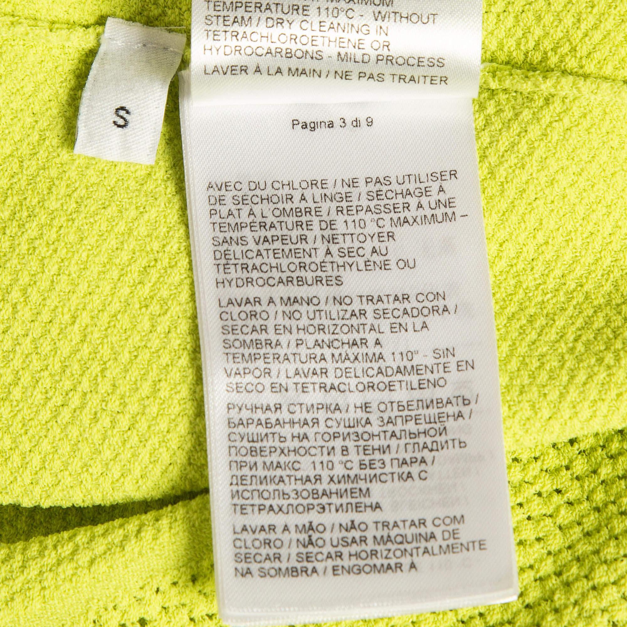 Bottega Veneta Fluorescent Green TechnoSkin Knit Sweatshirt S For Sale 1