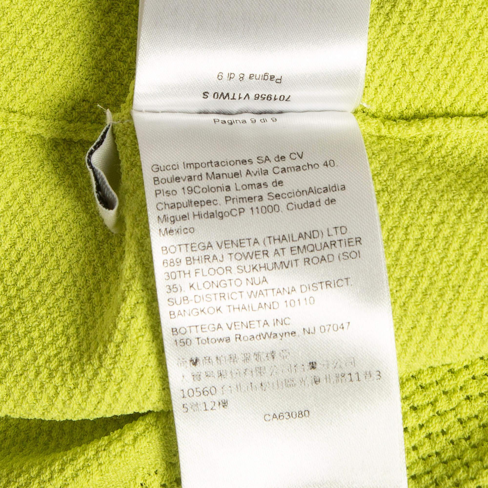 Bottega Veneta Fluorescent Green TechnoSkin Knit Sweatshirt S For Sale 2