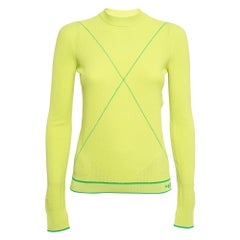 Bottega Veneta Schwingendes grünes TechnoSkin-Strick-Pullovershirt S