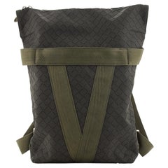 Bottega Veneta Fold-Over Backpack Intrecciato Effect Rubber