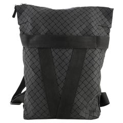 Bottega Veneta Fold-Over Backpack Intrecciato Effect Rubber