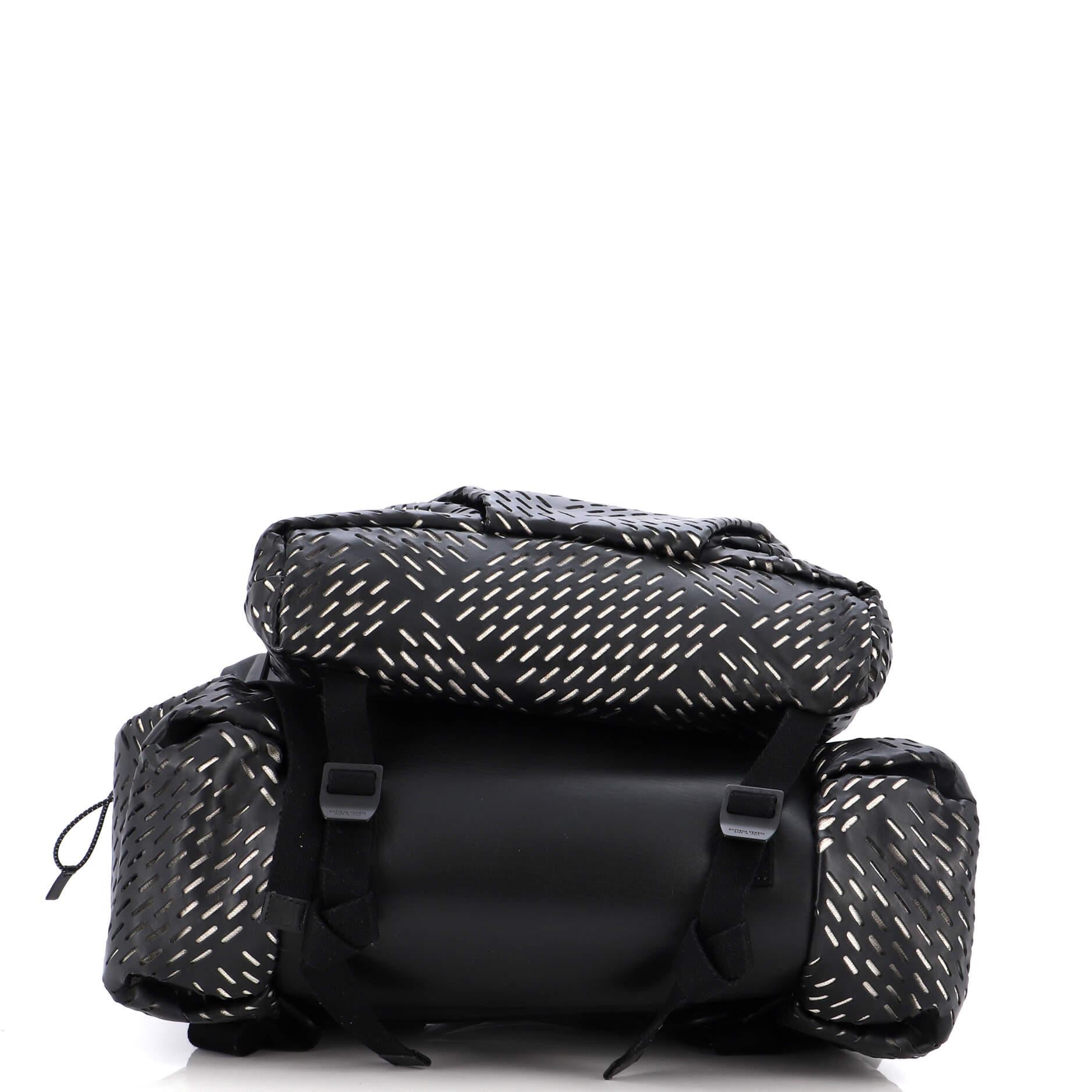 Women's or Men's Bottega Veneta Fold Over Backpack Leather with Perforated Detail For Sale