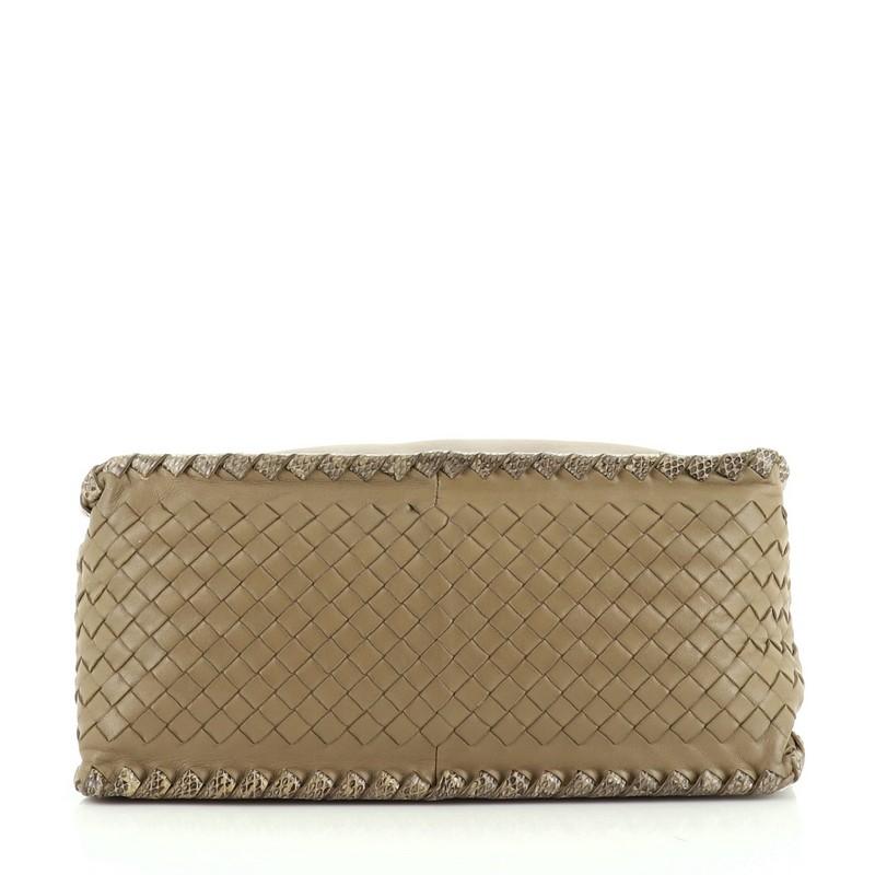 Women's or Men's Bottega Veneta Fold Over Convertible Shoulder Bag Leather With Python Medium