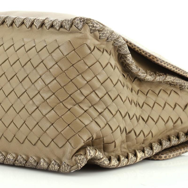 Bottega Veneta Fold Over Convertible Shoulder Bag Leather With Python Medium 2