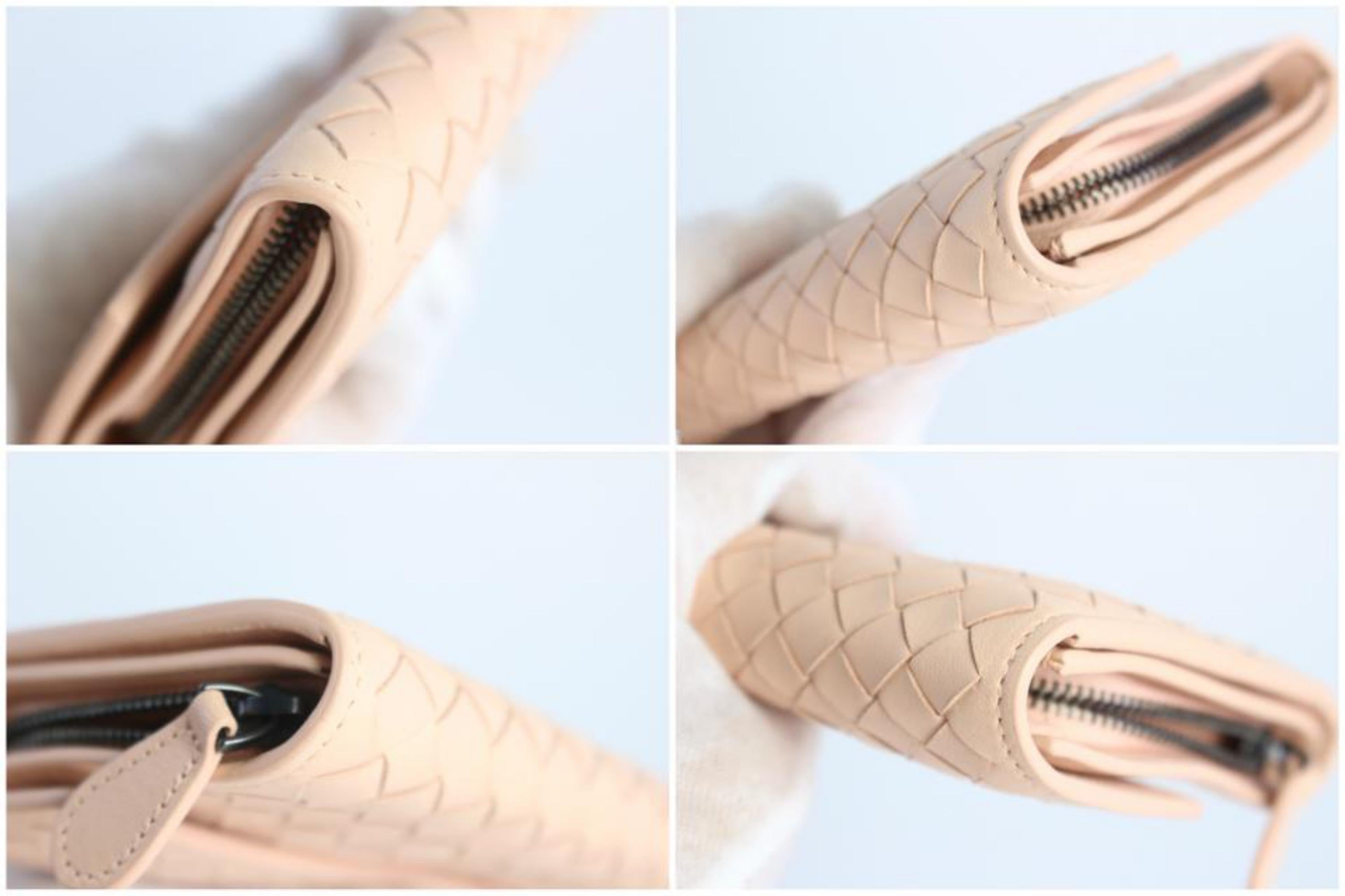 Bottega Veneta Fold-over Flap Wallet 5mz0828 Pink Leather Clutch For Sale 2