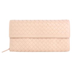 Bottega Veneta Fold-over Flap Wallet 5mz0828 Pink Leather Clutch