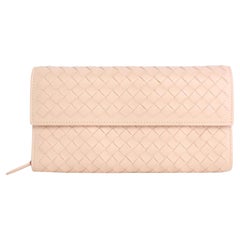 Bottega Veneta Fold-over Flap Wallet 5mz0828 Pink Leather Clutch