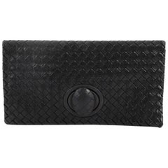 Bottega Veneta Fold Over Turnlock Clutch Intrecciato Nappa Bottega Veneta Fold Over Turnlock Clutch Intrecciato Nappa