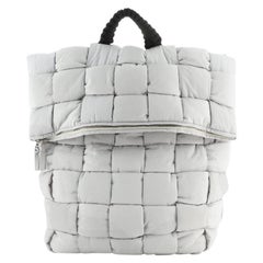 Bottega Veneta Gepolsterter Rucksack mit faltbarem Deckel Intrecciato Nylon