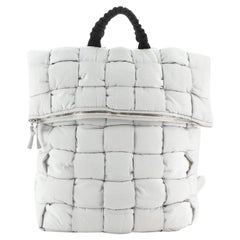 Bottega Veneta Fold-top Padded Backpack Intrecciato Nylon