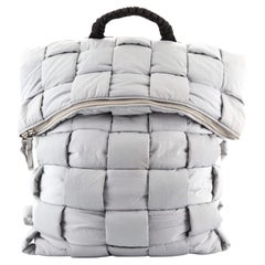 Bottega Veneta Fold-top Padded Backpack Intrecciato Nylon
