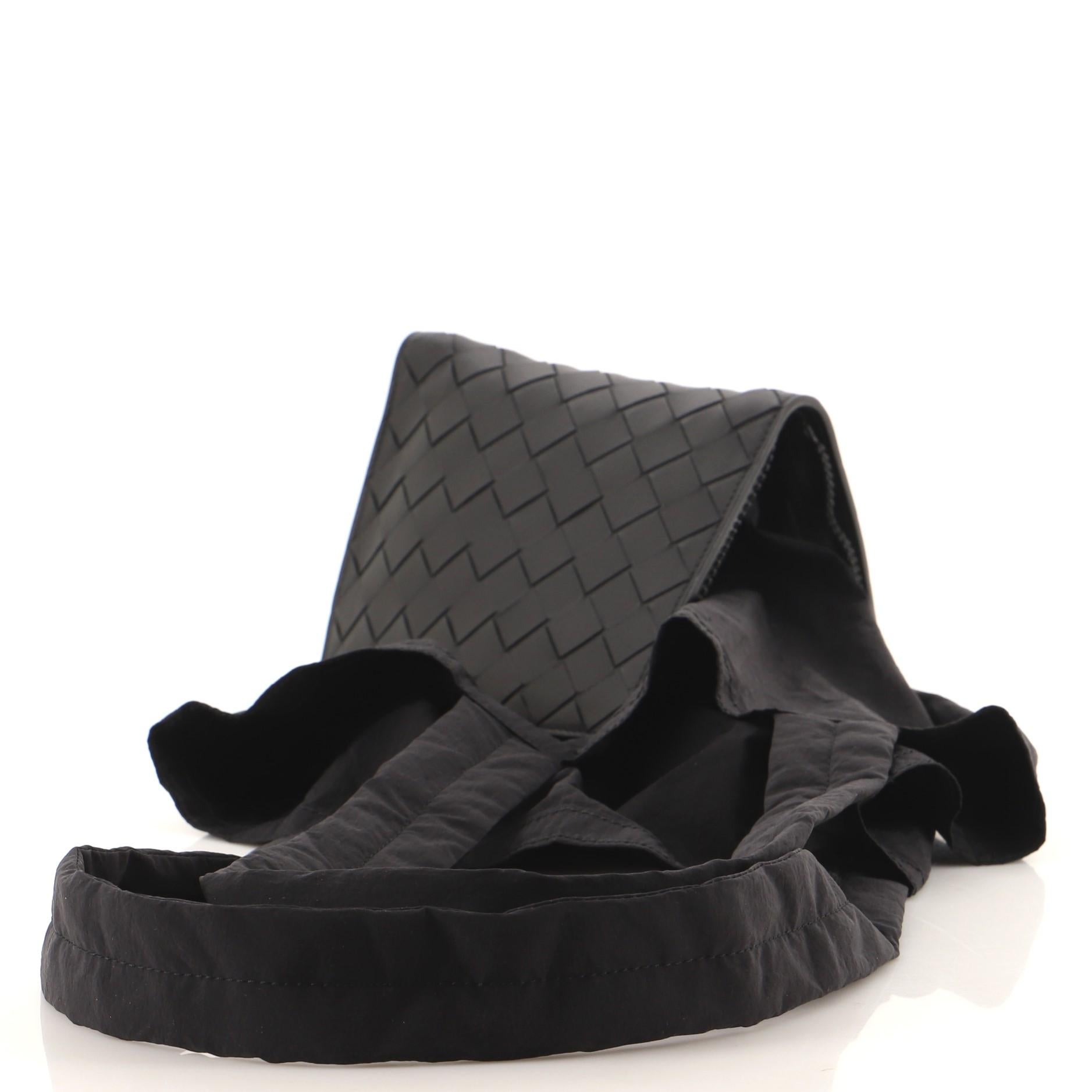 Bottega Veneta Folding Tote Nylon with Intrecciato Leather 2