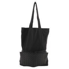 Bottega Veneta Folding Tote Nylon with Intrecciato Leather