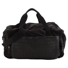 Bottega Veneta Folding Travel Boston Bag Intrecciato Nappa and Nylon Medi