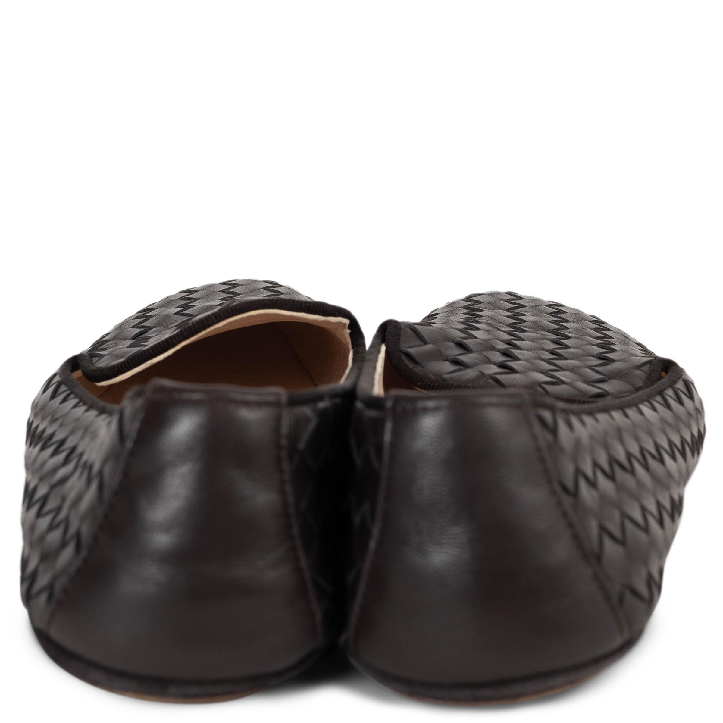 BOTTEGA VENETA Fondant braun Intrecciato Leder Mokassins Schuhe 37 im Zustand „Hervorragend“ im Angebot in Zürich, CH