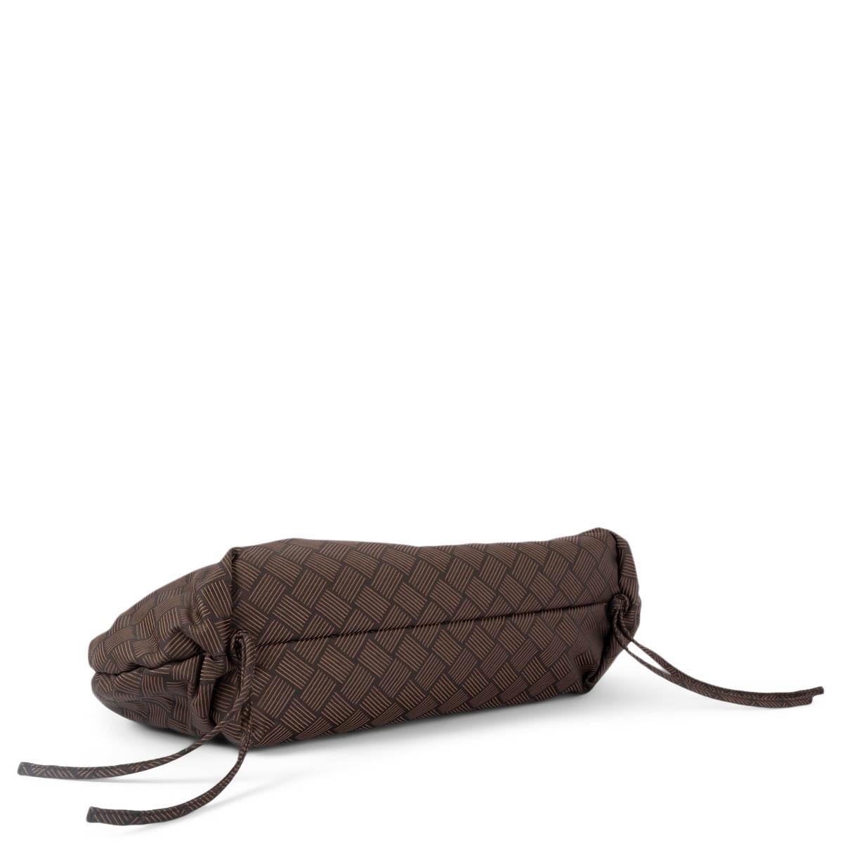 Women's BOTTEGA VENETA Fondant brown jacquard nylon POINT LARGE POUCH Crossbody Bag For Sale