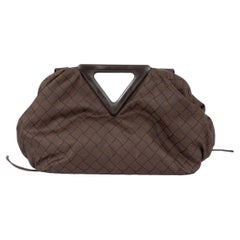 BOTTEGA VENETA Fondant brown jacquard nylon POINT LARGE POUCH Crossbody Bag