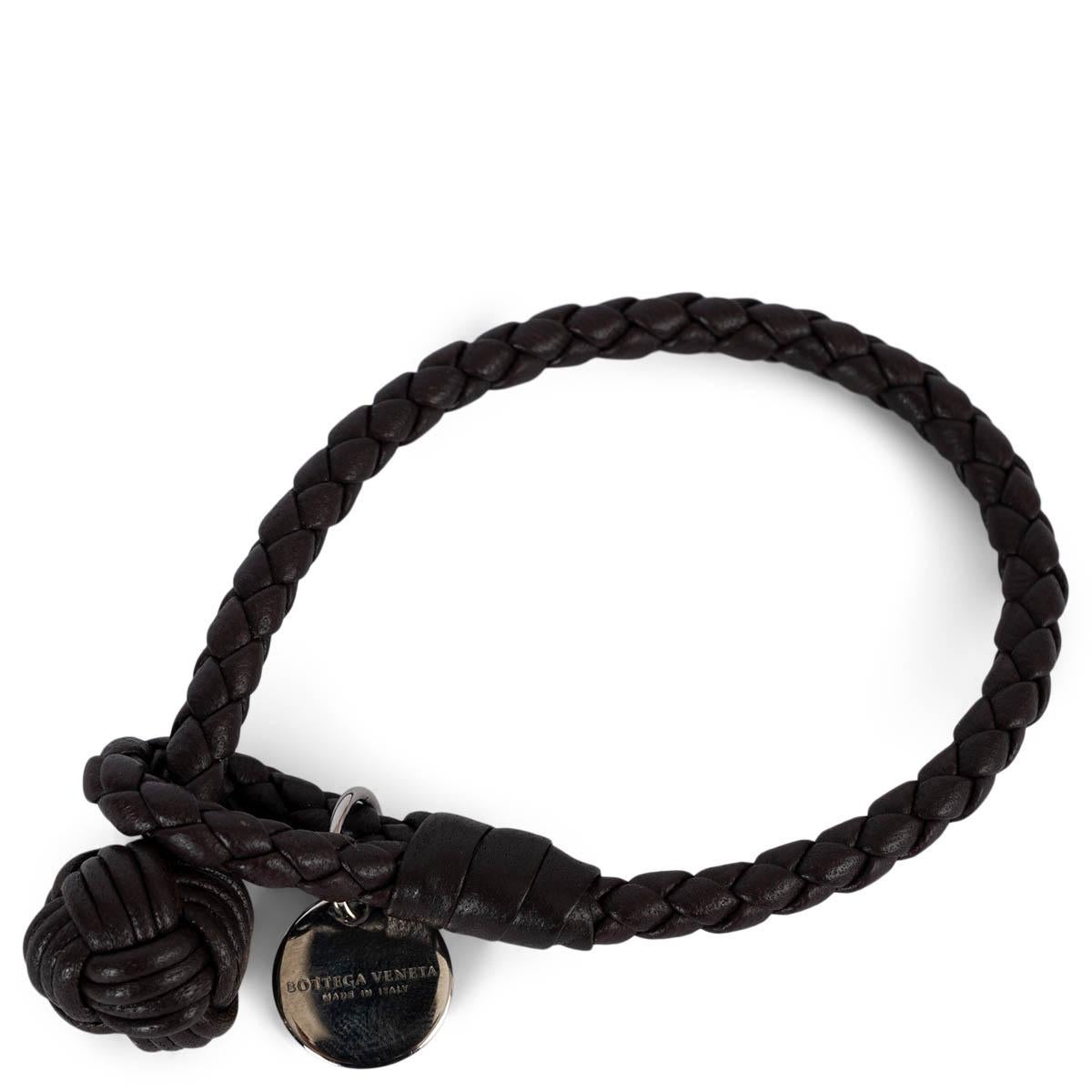 Women's BOTTEGA VENETA Fondant brown leather INTRECCIATO Single Bracelet For Sale