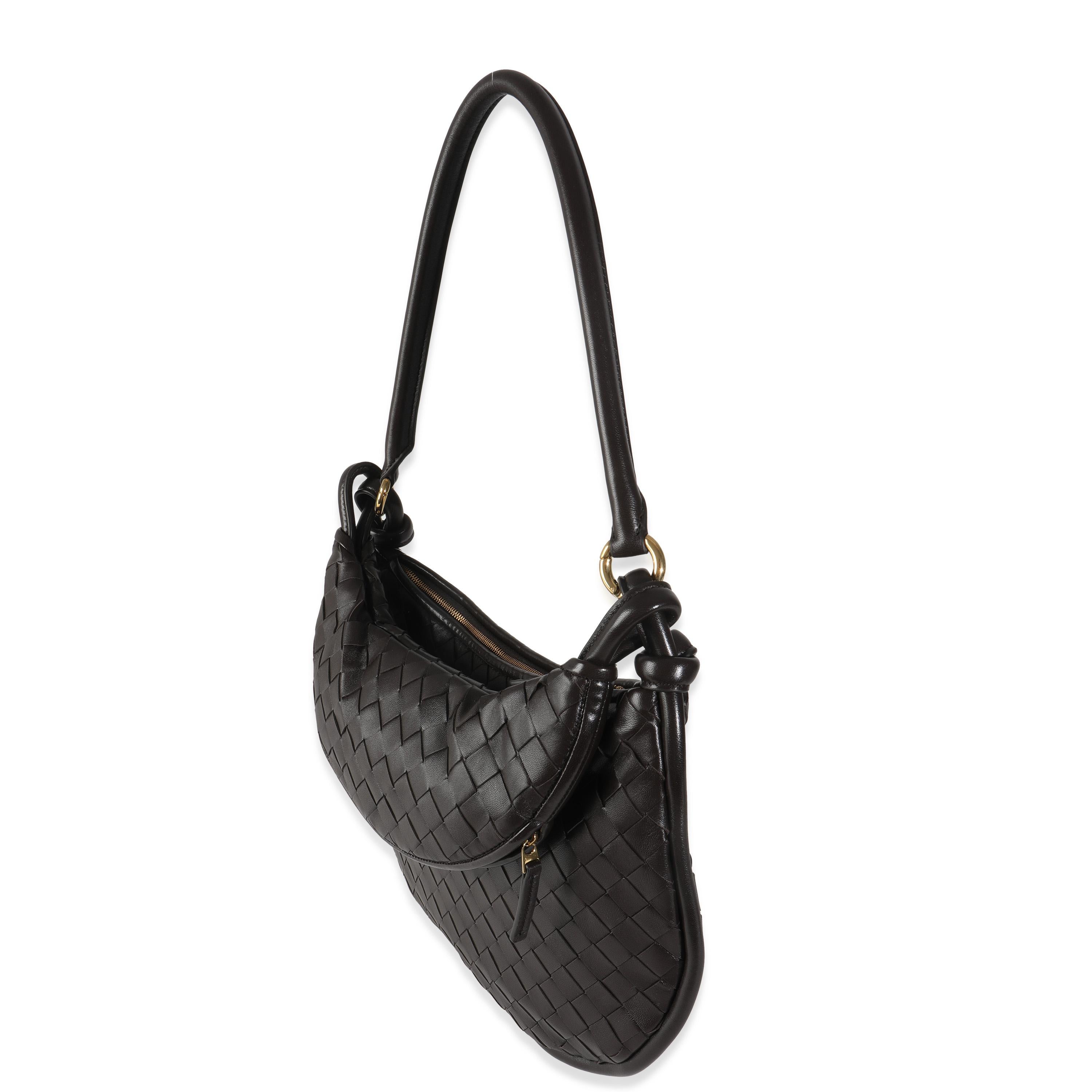 Bottega Veneta Fondant Muse Brass Intrecciato Medium Gemelli In Excellent Condition In New York, NY