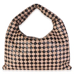 Bottega Veneta Fondant Natural Nappa Raffia Intrecciato Small Hop Hobo