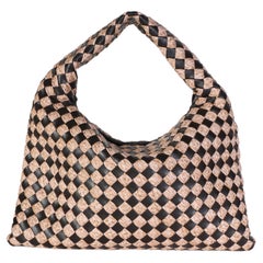 Bottega Veneta Fondant Natural Nappa Raffia Intrecciato Small Hop Hobo