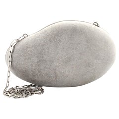 Bottega Veneta Frame Chain Clutch Pebble Rock Mini