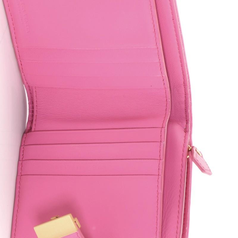 Pink Bottega Veneta French Wallet Intrecciato Nappa Compact