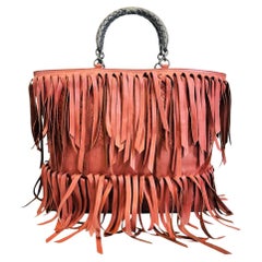 Used Bottega Veneta Fringe Intrecciato Leather Tote Bag