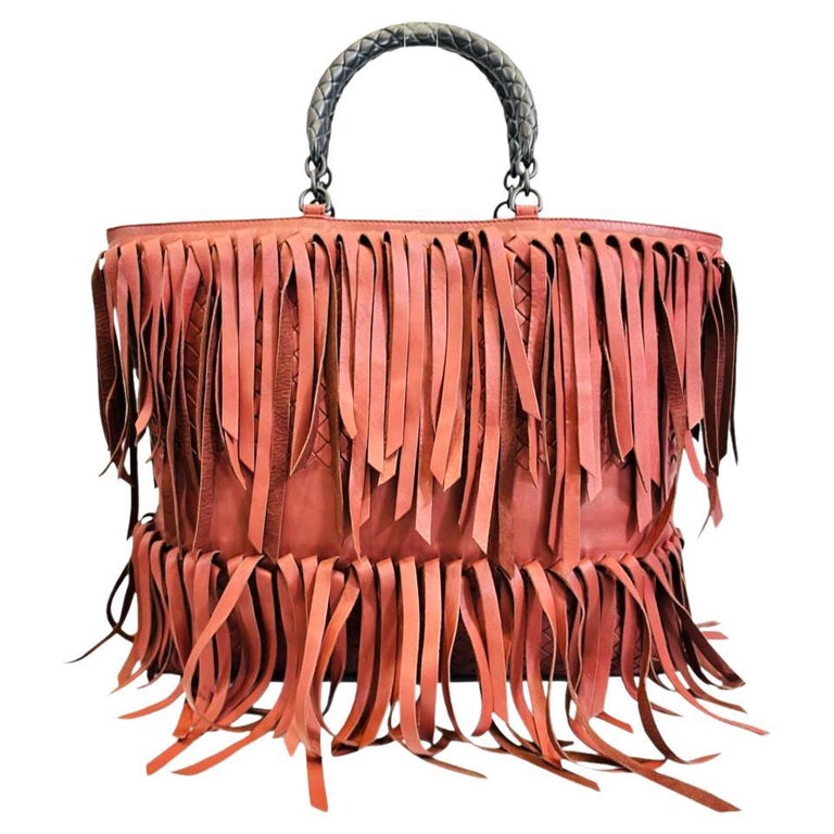 Bottega Veneta Fringe Intrecciato Leather Tote Bag For Sale at 1stDibs