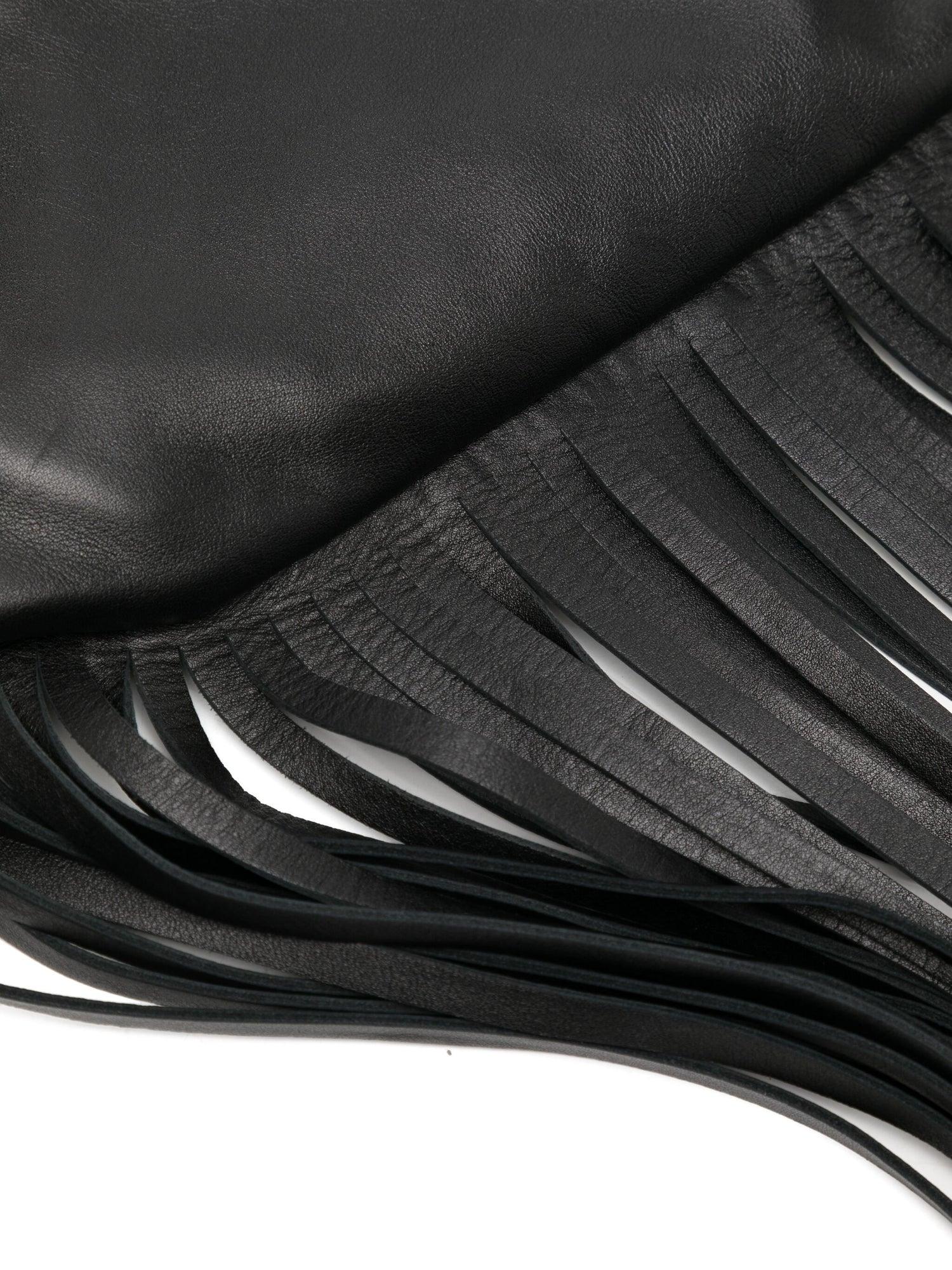 Black Bottega Veneta Fringe Pouch Bag For Sale