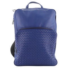 Bottega Veneta Front Pocket Backpack Leather with Intrecciato Detail Small