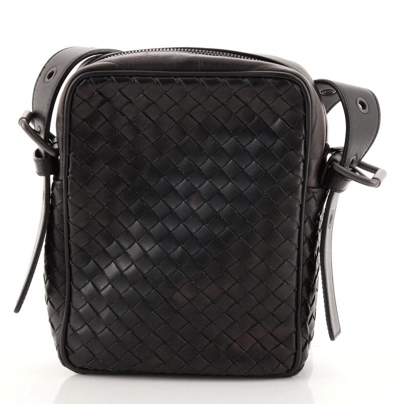 Nero Bottega Veneta Borsa messenger con tasca frontale Intrecciato Nappa Small