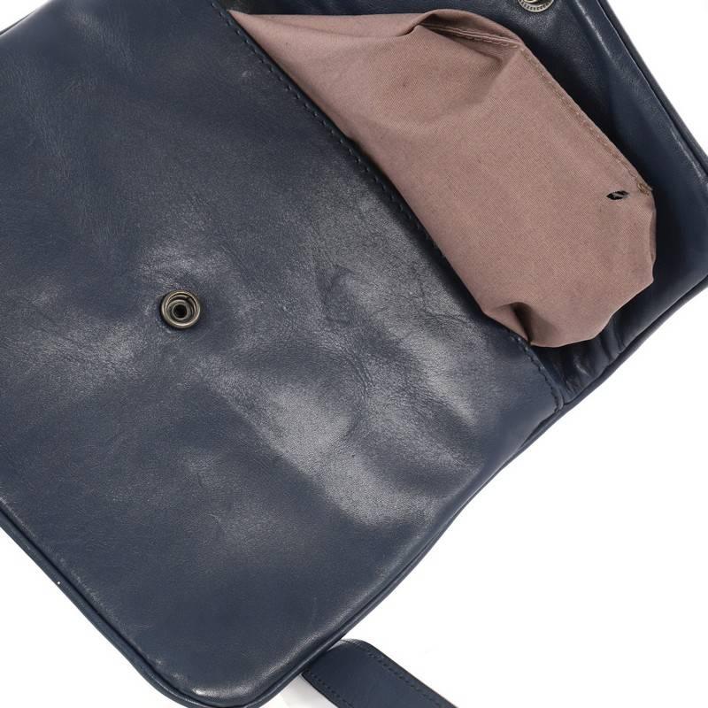 Bottega Veneta Front Pocket Messenger Bag Leather with Intrecciato Detail Small 1