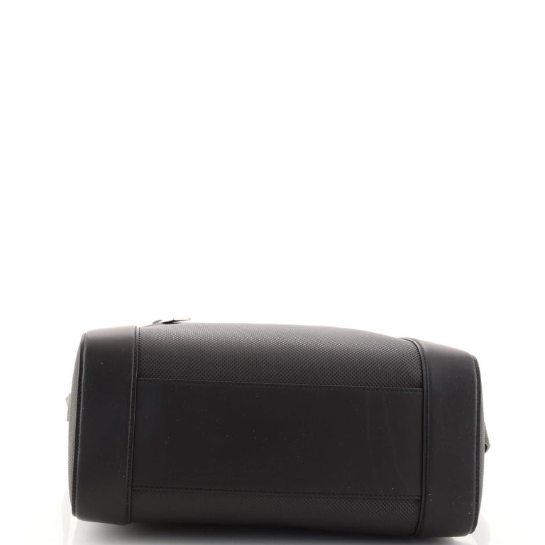 Bottega Front Zip Pocket Messenger Bag Leather and Coated Canvas