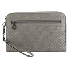Bottega Veneta Front Zip Portfolio Pouch Intrecciato Nappa Medium