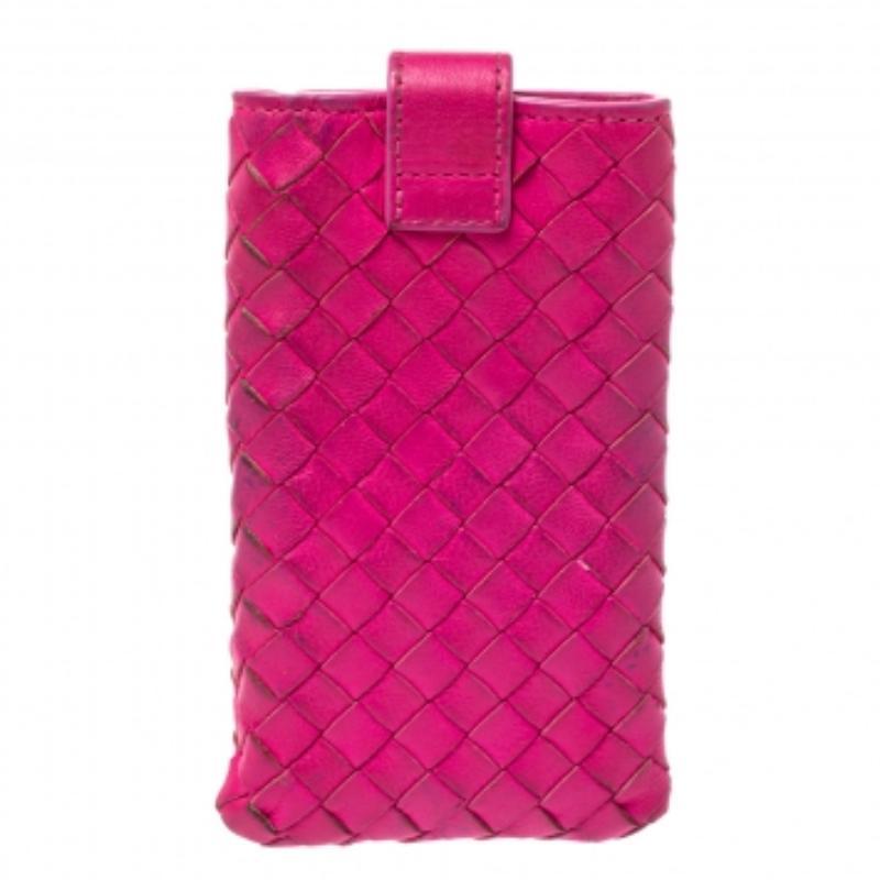 Women's Bottega Veneta Fuchsia Intrecciato Nappa iPhone 5 Case For Sale