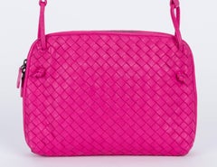 Bottega Veneta Fuchsia Woven Crossbody Bag
