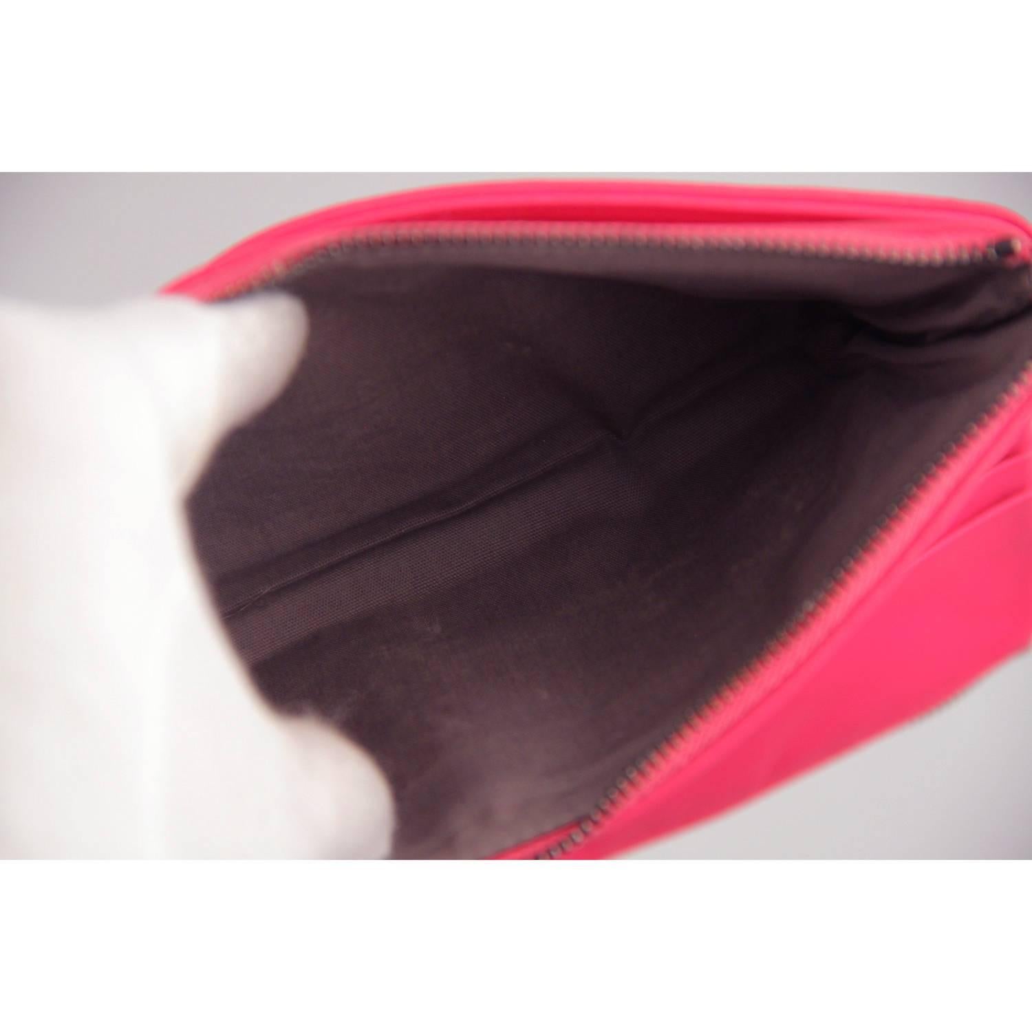 Bottega Veneta Fuchsia Woven Intrecciato Leather Fold Over Wallet  6
