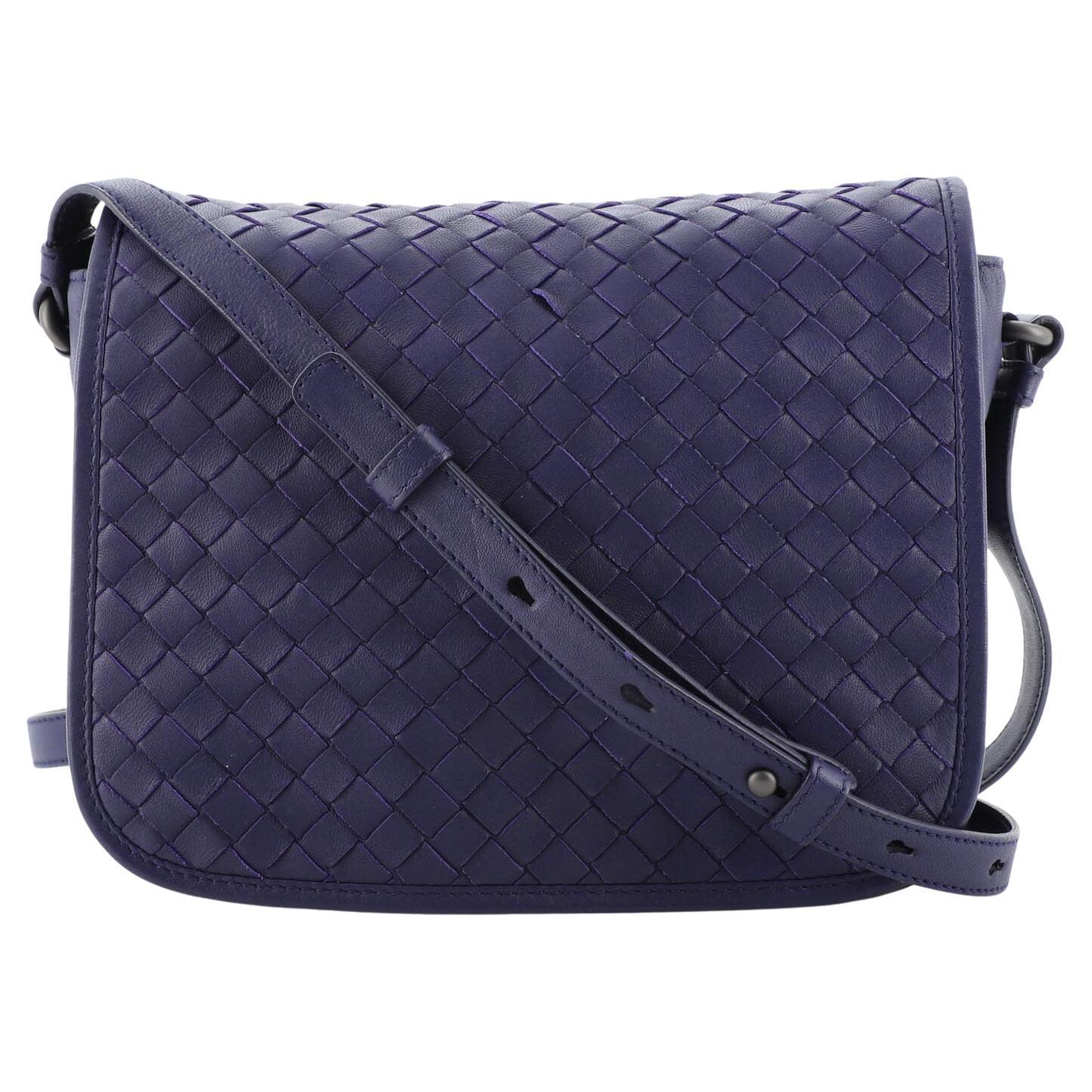 Bottega Veneta Full Flap Crossbody Bag Intrecciato Nappa Mini