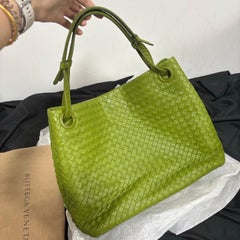 Bottega Veneta Garda Avocado Green Intrecciato Nappa Leather Large 33cm
