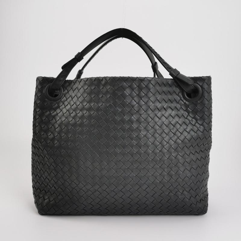 Bottega Veneta Garda Noir Intrecciato Cuir Nappa Large 33cm en vente 1