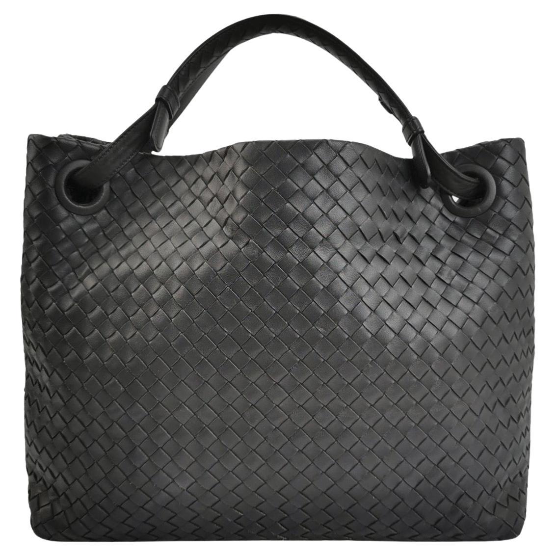 Bottega Veneta Garda Noir Intrecciato Cuir Nappa Large 33cm
