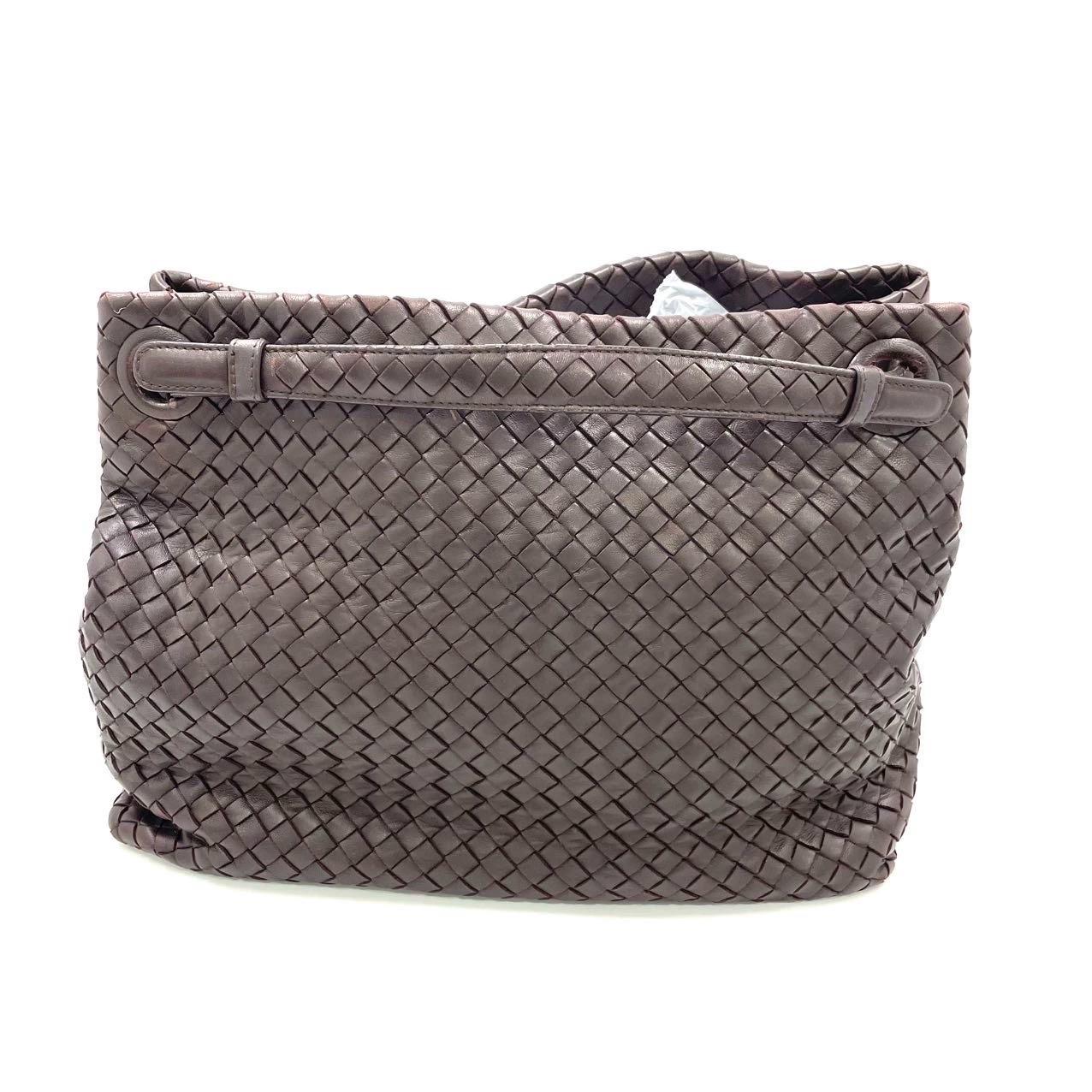 Bottega Veneta Garda Dunkelbraun Intrecciato Nappa Leder Groß 33cm im Angebot 5