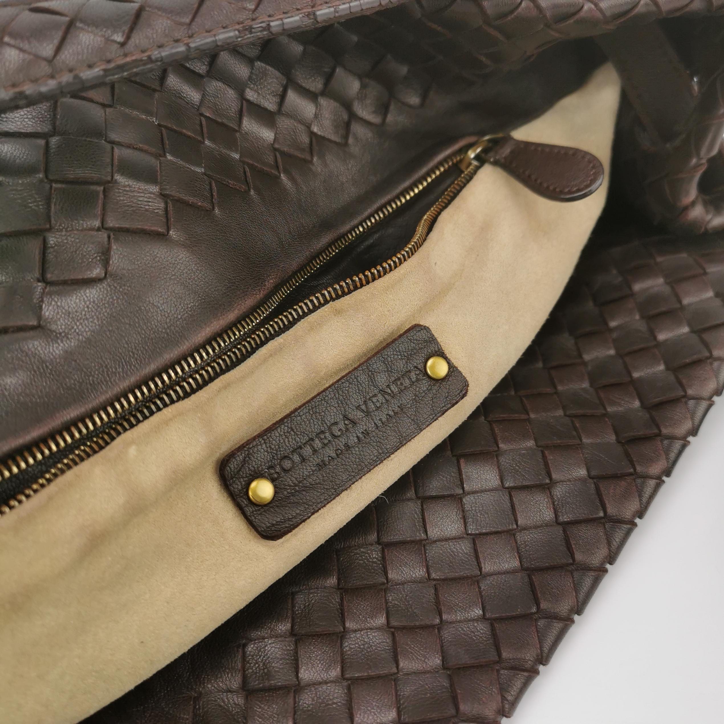 Bottega Veneta Garda Marrón Oscuro Piel de Nappa Intrecciato Grande 33cm en venta 5